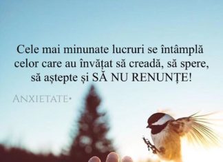 Cele mai minunate lucruri se întâmplă celor care au învățat să creadă, să spere, să aștepte și să nu renunțe!