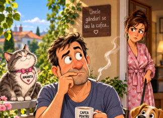 Îngândurat pe terasă